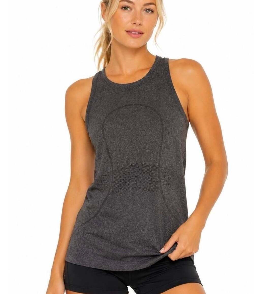Lululemon Swiftly Tech Racerback Tank Top Heathered Black Size 4